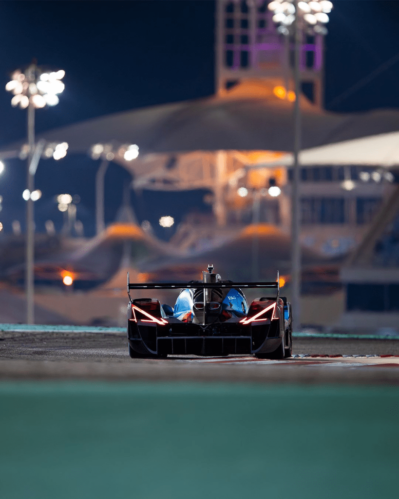 The rear view of the Alpine A424 (as posted to twitter by Signatech Alpine), which was the most entertaining one because of how the brake lights lit up in the shape of the Alpine logo. 