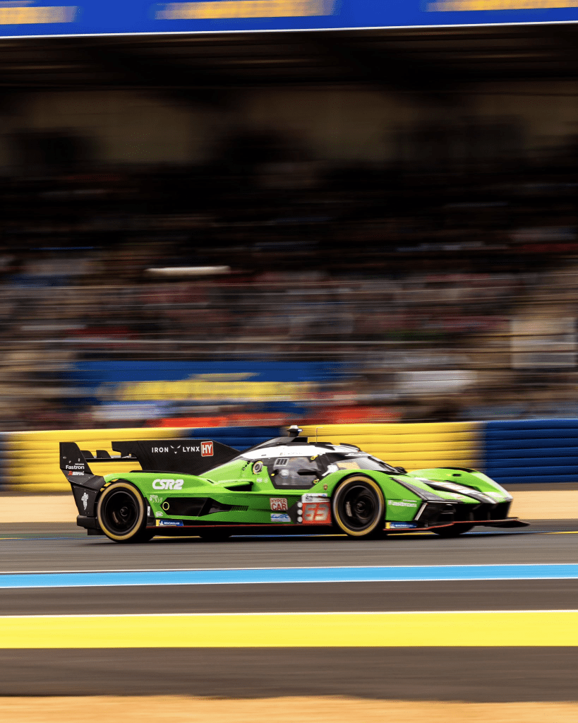 The Lamborghini SC63 on its way to its only points finish of the year, at Le Mans. Photo by Iron Lynx on twitter.