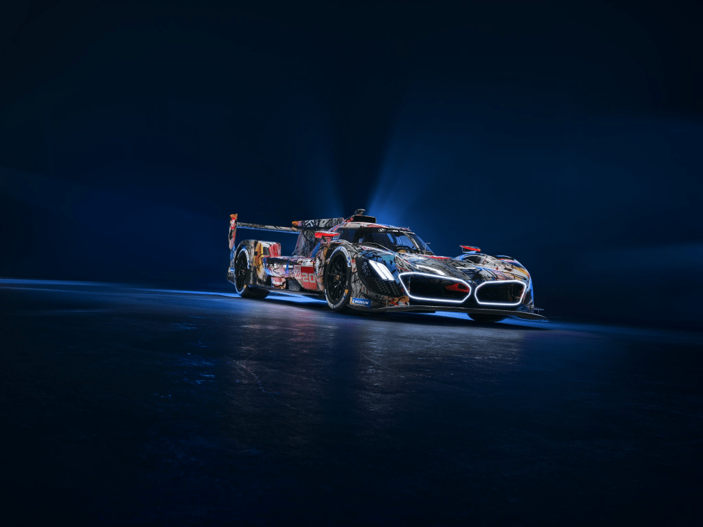 BMW's "Art Car", something of a Le Mans tradition. This year's had something of a graffiti theme and, in common with many other races for the M Hybrid V8, failed to finish.